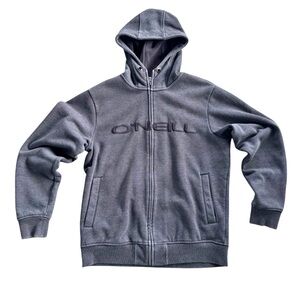 Y2K Vintage O’Neill Blue Sun-Faded Zip-Up Hoodie Sweater XL